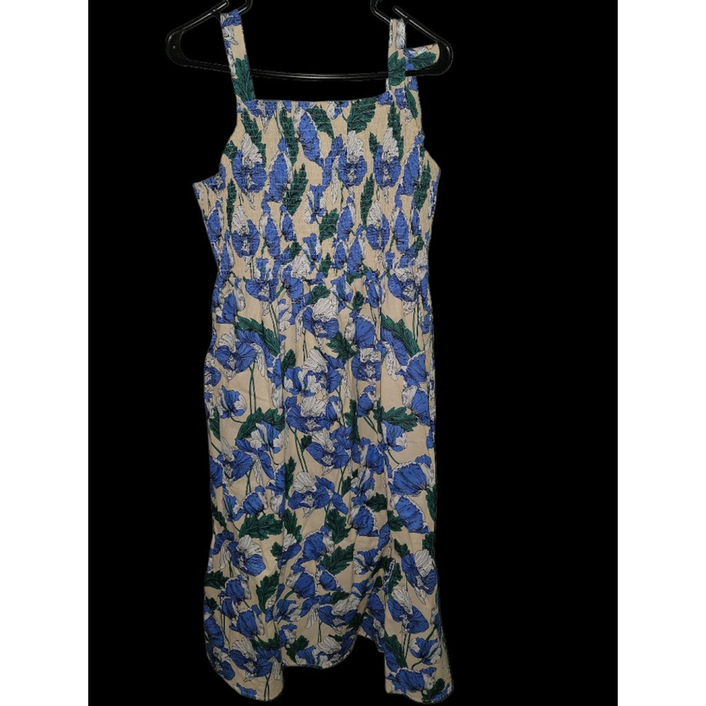 Women's Grace Karin Floral Dress, 2XL, Beige & Blue